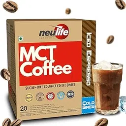 Neulife MCT Bullet Coffee (Cold Brew) | U.S. Patented, Arabica Blend, Iced Espresso, 20 Servings, 400 g| Premium Cold Brew Coffee with MCT Oil for Energy and Focus.-picture-52
