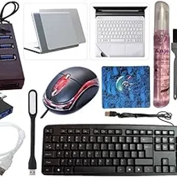 Anjo 10 in 1 Combo of Wired Keyboard, Wired Mouse, Mouse Pad, 2.0 USB Hub with Switch, 3in1 Cleaning Kit, OTG 2in1 Micro & C, Extension Cable, USB Light, Laptop Lid & Trackpad Lamination-picture-23