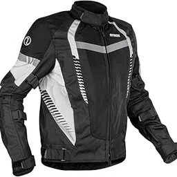 Rynox Tornado Pro 4 Jacket - CE Certified Class A | Motorcycle Riding Jacket with Impact Protection and Abrasion Resistance - Black White, Medium-picture-13