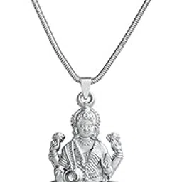 m men style Goddess of Love Prosperity Mahalaxmi Durga Locket With 22 inch Snake Chain Silver Metal Pendant Necklace Chain For Men And Women-picture-38