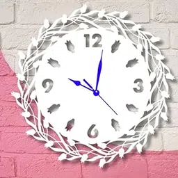 Ventuos ® Material Metal Wall Clock Wall Clock Modern Clocks for Living Room Stylish Wall Watch for Home Antique Modern Wall Watch for Home Decor - Tulip (White-40 Cm 16 Inch)-picture-14