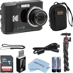 Kodak PIXPRO FZ45 Friendly Zoom 16MP Full HD Digital Camera, Bundle with 32GB Memory Card and Camera Bag, Flexible Tripod, and Card Reader (Black)-image-16