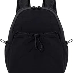 Solid Color Wrinkled Nylon Backpack for Women Lightweight Travel and Leisure Bag-image-10