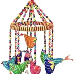 RATHORE HANDICRAFT Rajasthani Multicolor Printed Birds Jhoomer with Bell - Decorative Door & Wall Hanging Wind Chimes, Perfect Home Decor & Gift Showpiece-image-41