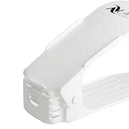 Shoe Slots Organizer (Pack of 12, White) | Space Saver Double Deck Shoe Rack for Home Adjustable for Closet Organization Plastic-image-3
