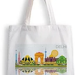 ashvah Canvas Tote Bags for Women, College Bag for Girls, Tote Bag for Shopping, Travel & Beach Bags for Women - Delhi - D No - 143-picture-21