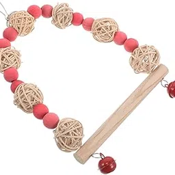 BESPORTBLE Parakeet Perch Toy Engaging Rattan Swing for Parrots Cockatiels Budgies Bird Cage Accessory for Active Play and Exercise-picture-20