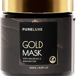 Pureluxe Gold Mask with 24K Gold & Argan Oil for Ultra Shine Hydration | Paraben & Sulphate Free | Suitable for All Hair Types (500ml)-picture-11