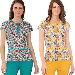 zebu Women's Printed Top (Multicolour) - Pack of 2-picture-29