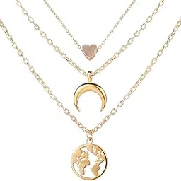 shining diva fashion Latest Multilayer Western Neckpiece Neck Chain Necklace for Women and Girls, Golden (12245np)-picture-43