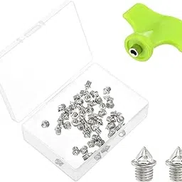 PATIKIL 3/16 Inch Steel Track Spikes, 50 Pack Sports Shoes Spikes Replacement Accessories with Spike Wrench for Long Jumping Running, Silver Tone-picture-13