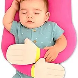 GLUN® Soft Hugging Hand Pillow for Babies, Pink Colour Pack of 1 for Baby Girl, Neck Support Hugging Pillow for Head Shaping for Newborn 0-18 Months, Maternity Feeding Pillow-picture-14