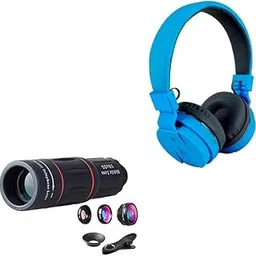 Cospex Combo Pack of 2 Items - Comfortable On-Ear Bluetooth Wireless Headphone, 18x Mobile Lens DSLR Background Telescope (1 Year Warranty)-picture-66
