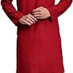 amazon brand - anarva Men's Cotton Linen Solid Kurta Pajama Set Mandarin Collar Casual Party Dress-picture-38