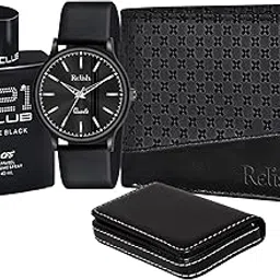 Perfume, Card Holder, Watch & Wallet Combo (Black) | Perfume Gift Set for Men | Card Holder, Watch, Wallet Gift Set for Birthday & Special Occasions-image-67