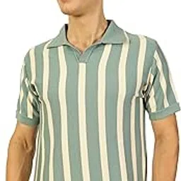 thomas scott Men's | Striped | Half Sleeve | Regular Fit | 100% Cotton | Polo Collar | Casual Tshirt-picture-12