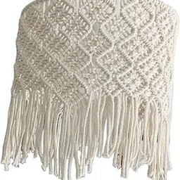 FABLOFT Macrame Lampshade Bohemian Woven Boho Hanging Pendant Light Cover for Office Style B-picture-17
