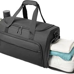 soaeon Gym Bag for Men Women, Small Fitness Workout Sports Duffle Bag with Wet Pocket & Shoes Compartment, Water Resistant Overnight Weekender Duffel Bag in Black-picture-25