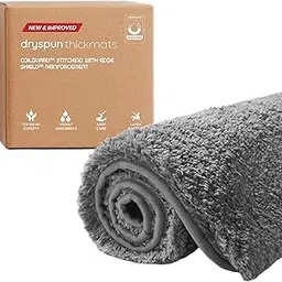 DrySpun Ultra-Thick 2500gsm Anti-Slip Bathroom Mat – Luxury Door Mat for Bathroom & Bedroom with Hydrolock Tech | Natural Latex, CloudTouch Comfort | Premium Doormats & Bath Mats, 40x60cm, Grey 2P-image-2