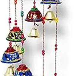 JH Gallery Plastic Handcrafted Rajasthani Door/Wall Hanging Decorative Showpiece/Wall Hanging/Home Decor/Home Furnishing/Diwali Gift/Corporate Gift (J Bells Pack Of 1, Multicolor), Multi Color-image-15