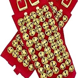 shri kalaivani costumes Shri Kalaivani Brass Ghungroo Ankle Bells Velvet Pad for Classical Kathak Dance with Adjustable Strap - Maroon-picture-28