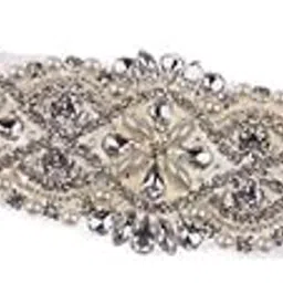 ujeavette 3xRomantic Wedding Bridal Lace Garter Flower Applique Pearls Rhinestone Garter-picture-14