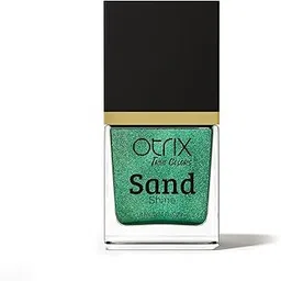 Otrix True Colors Sand Shine Nail Polish - Dune Green 8ML | Quick Drying | Long Lasting | 21 Free Formula-image-1