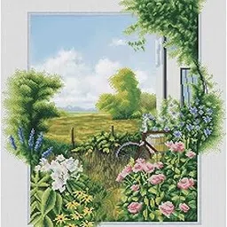 Maydear Cross Stitch Kits Stamped Full Range of Embroidery Starter Kits for Beginners DIY 14CT 2 Strands-Outside The Fence-picture-18