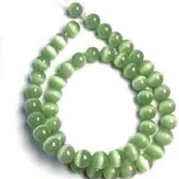 Green Light Opal Stone Cat Eye Beads Round Loose Beads for DIY Strand Necklace Jewelry Making 15" Inch Line-image-92