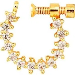 divisha Women Nose pin/Nath Nose Ring Traditional Jewellery-White Gold CZ Nose Pin-picture-41