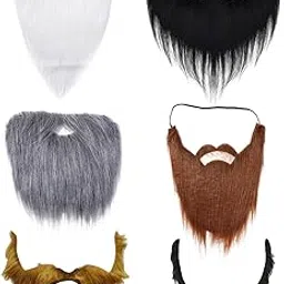 GZRC-YDDK 6 Piece Duplicate Moustache and Beard,Fake Beard,Fake Moustache for Cosplay, Theater or Halloween Performances-picture-13