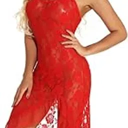 ssoshhub Lace Babydoll Lingerie Mesh Wedding Nightie Bridal Nightdress Women's Lace Long Kimono Robe Babydoll Lingerie Mesh Nightgown Wedding-picture-48