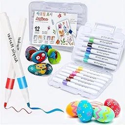 Corslet 12 Shades Acrylic Markers Acrylic Paint Pens Set Non Toxic Acrylic Paint Markers Ideal for Mandala Art Doodling Drawing Sketching, Colouring & Shading Pens for Painting-picture-26
