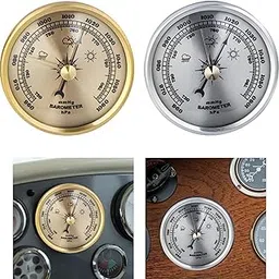 SAZ DEKOR® Barometer Wall Hanging Analog Weather Station for Home Fishing Boat Gold|Home Items for Living Room, Home & Garden, Home Product, Flower Planters for Home-office-Lawns|-image-8