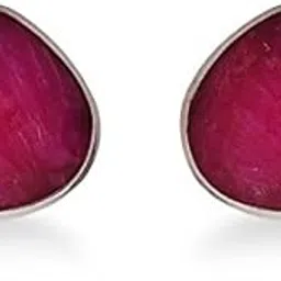 peenzone PEEN ZONE WE DELIVER THE ACTUAL JEWELRY 925 Silver with Ruby Love Stud Earrings for Women, Silver-picture-44