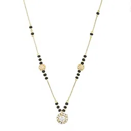 gufi Arpita Gold Plated MangalsutraGold Plated Brass Mangalsutra for Women with Circular Pendant and Black Bead Chain – Stylish Jewelry for Special Occasions-picture-33
