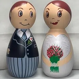 Crafts India® Handcrafted channapatna Wooden Western Couple Dolls/Toys -(Mr and Mrs Andrews)-picture-15