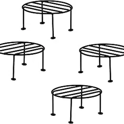 NAYRA Plant Stand - Galvanised Metal Flower Pot Holder, Single-Tier Round Gamla Support Rack for Home, Garden, Balcony Decoration-image-79