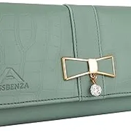 yessbenza Women's and Girls Croco Faux Leather Tow Fold Hand Clutch Wallet Purses With Phone Pocket 6 Card Slots YKFC-CW151-picture-56