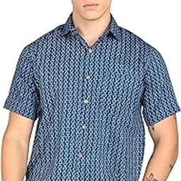 blocks of india Cotton Hand Block Printed Half Sleeves Summer Shirt for Men-picture-13