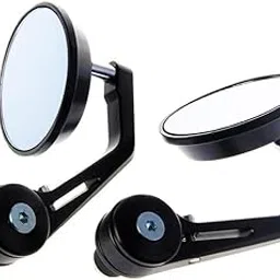 BIKE FIX HUB Handle Grip End Round Side rear Mirror for Enfield Bullet Classic Standard Thunderbird Electra 350 500 Continental GT Interceptor 650 Set of 2-image-29