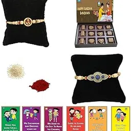 BOGATCHI Rakhi with chocolates gift pack, Rakhi and chocolate combo, Rakhi gift for brother with chocolate Box 12pcs + Rakhi Set of 2 +Roli Chawal+ Rakhi Story Card, Rakhi Sweets, | 12CB25f-1-picture-32