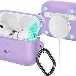 ESR for AirPods Pro 2 Case (2023/2022/2019), Compatible with AirPods Pro 2/1 Case (USB-C/Lightning Cable), Compatible with MagSafe, Magnetic Lid Lock, Full Drop Protection, Cloud Series, Purple-image-96
