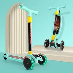 Kick Scooter for Kids – 4 Adjustable Heights, Foldable Green Scooter with LED Light-Up Wheels, Lightweight Skate Scooter for Boys & Girls Ages 3+ (Green)-image-12