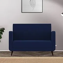 cortex Solid Sal Wood Sana Velvet 2 Seater Sofa Set for Living Room, Indigo Blue Color-picture-12