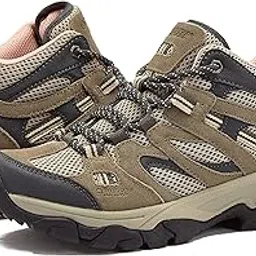 hi-tec Ravus Mid Hiking Boots for Women, Lightweight Breathable Outdoor Trekking Shoes, Light Pink/Medium Grey/Tan, 9.5-picture-20