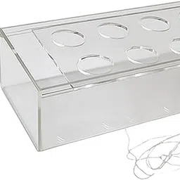 CALANDIS® Acrylic Flower Vase Transparent Planter Pot for Desktop Dining Table Decor 35cmx10cmx6.5cm'-picture-21