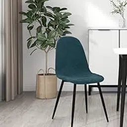 Finch Fox Eames Replica Quilted Velvet Dining Chair for Cafe, Side, Kitchen Breakfast, Living Room in Dark Blue Color-image-57