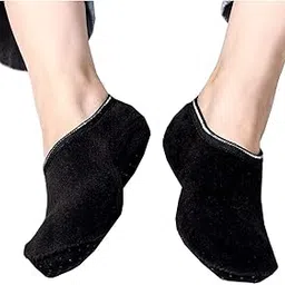 infispace Men & Women Winter Velvet-Soft Warm Indoor Anti-Slip Gripper Black Socks-picture-17