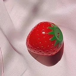 Strawberry Shaped Lip Balm, Red with Green Leaf Design, Decorative Cosmetic Container-picture-21